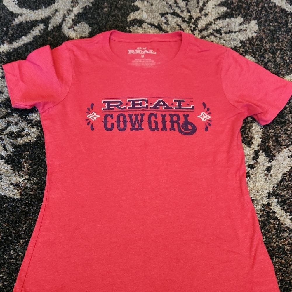 Ariat Red 'Real Cowgirl' Short Sleeve Tee